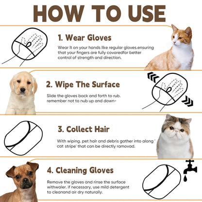 SONGWAY Premium Electrostatic Pet Hair Removal Glove - Reusable Dual-Sided Mitt for Efficient Grooming and Cleaning of Cats and Dogs, Ideal for Furniture and Pet Accessories