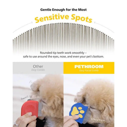 Professional Pet Grooming Comb for Dogs and Cats - Mini Face Brush for Shedding Control and Flea Removal, Essential Pet Care Tool