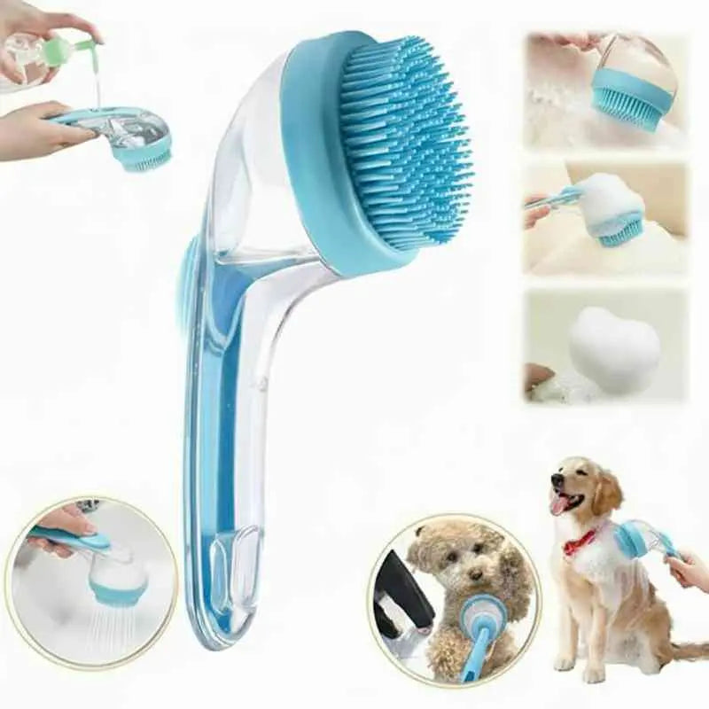【Summervibes】2026 New 2 in 1 Pet Bath and Grooming Brush Is a Pet Toolwith Built in Shampoo Dispenser for Easy Bathing a Softmassage Tool for Long or Short Haired Dogs and Cats Idealfor Shower Grooming Supplies