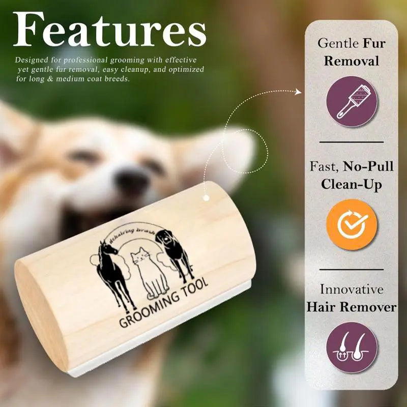 Professional Dog Shedding and Grooming Brush - 5-Inch Deshedding Tool for Short and Long Haired Dogs, Efficient Fur Removal and Grooming Solution for Pet Enthusiasts