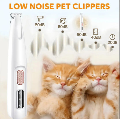 Pet Trimmer for Dogs and Cats Waterproof Shaver with LED Light 18Mm Widen Blade Multifunctional Clippers for Paws Eyes Ears Face Rump USB Rechargeable Grooming Accessories, Summervibes, Petlovers