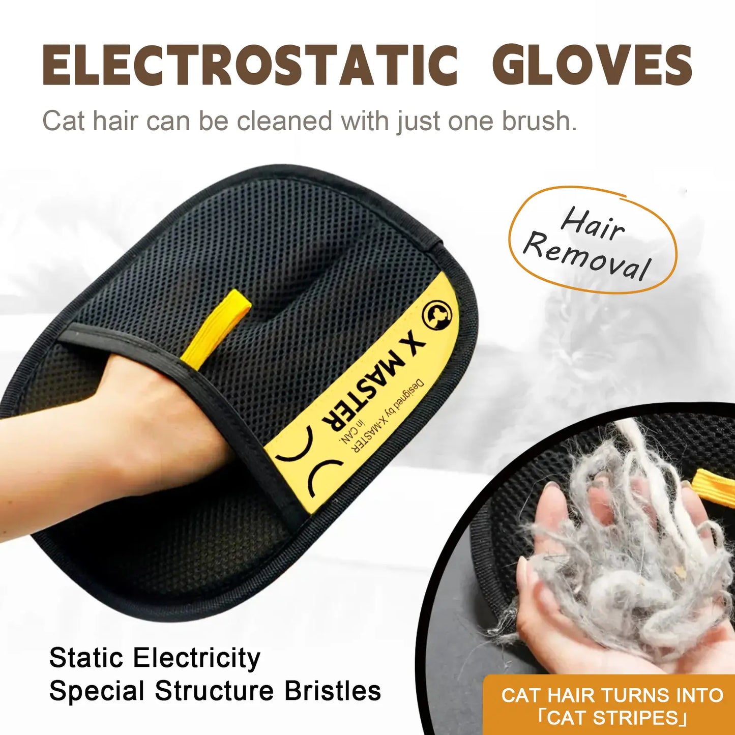 SONGWAY Premium Electrostatic Pet Hair Removal Glove - Reusable Dual-Sided Mitt for Efficient Grooming and Cleaning of Cats and Dogs, Ideal for Furniture and Pet Accessories