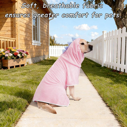 Dinosaur-Themed Pet Bathrobe, Quick-Dry and Highly Absorbent, Available in Multiple Sizes for Small to Large Dogs, Adjustable Straps, Essential Grooming Accessory