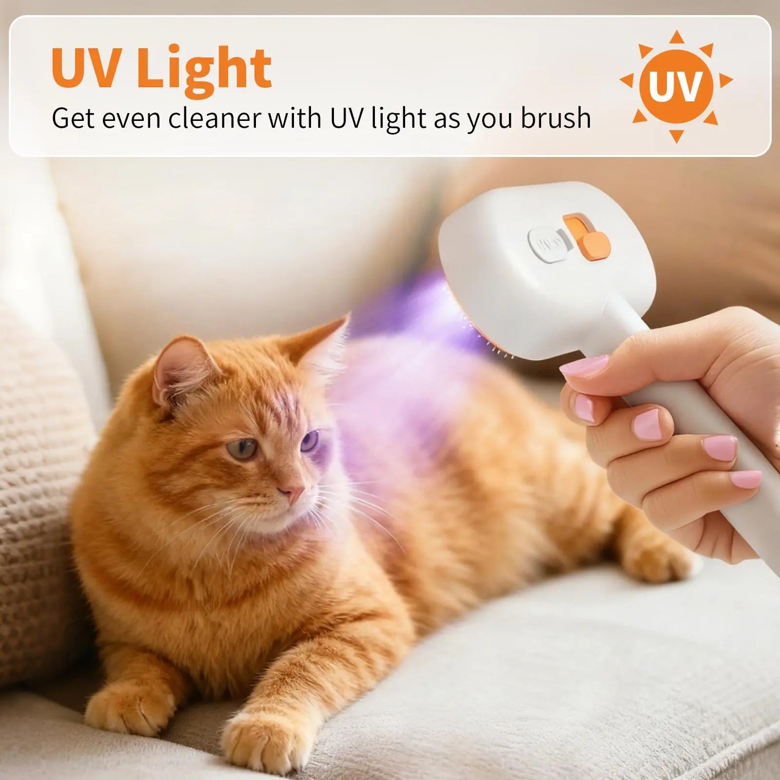 Furlyn Self-Cleaning Pet Hair Remover Brush with Spray Mist for Dogs and Cats – One-Click Deshedding Grooming Tool for Effective Shedding and Undercoat Removal