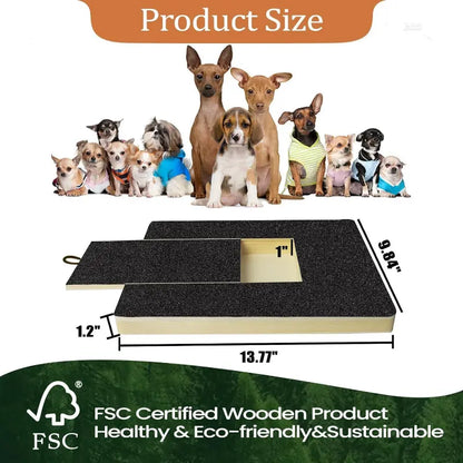 Wooden Dog Nail Smoothing Board with Integrated Treat Compartment and Sandpaper - Premium Solid Wood Grooming Tool