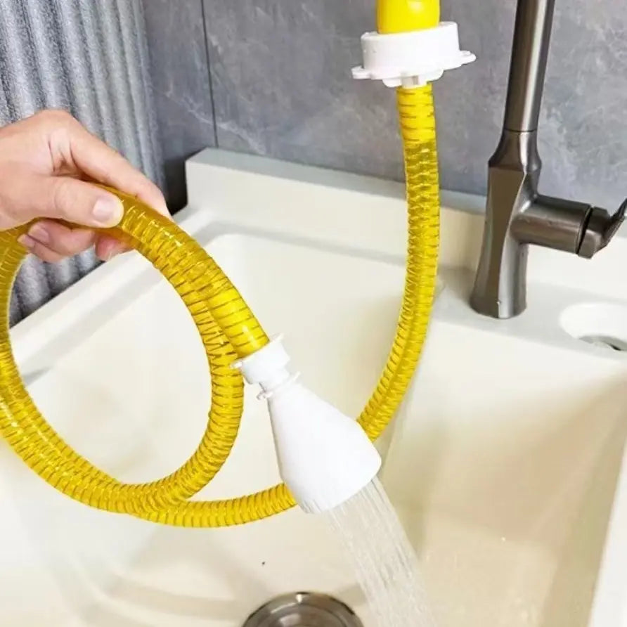 Pet Rinse Pipe No-Install Tub Faucet Sprayer – 5 Ft. Shower Hosetub Spout Attachment , Hair Washing, Baby Bath, Pet Care Grooming Supplies