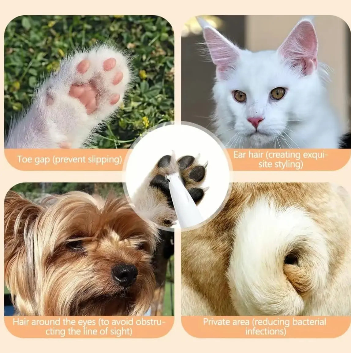 Pet Trimmer for Dogs and Cats Waterproof Shaver with LED Light 18Mm Widen Blade Multifunctional Clippers for Paws Eyes Ears Face Rump USB Rechargeable Grooming Accessories, Summervibes, Petlovers
