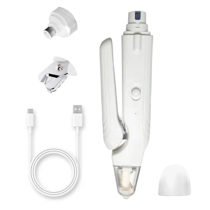 Pet Nail Grinder and Trimmer Kit for Dogs and Cats, Rechargeable and Ultra Quiet, Suitable for Small and Large Breeds, 4-Hour Battery Life