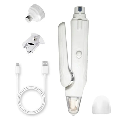 Pet Nail Grinder and Trimmer Kit for Dogs and Cats, Rechargeable and Ultra Quiet, Suitable for Small and Large Breeds, 4-Hour Battery Life