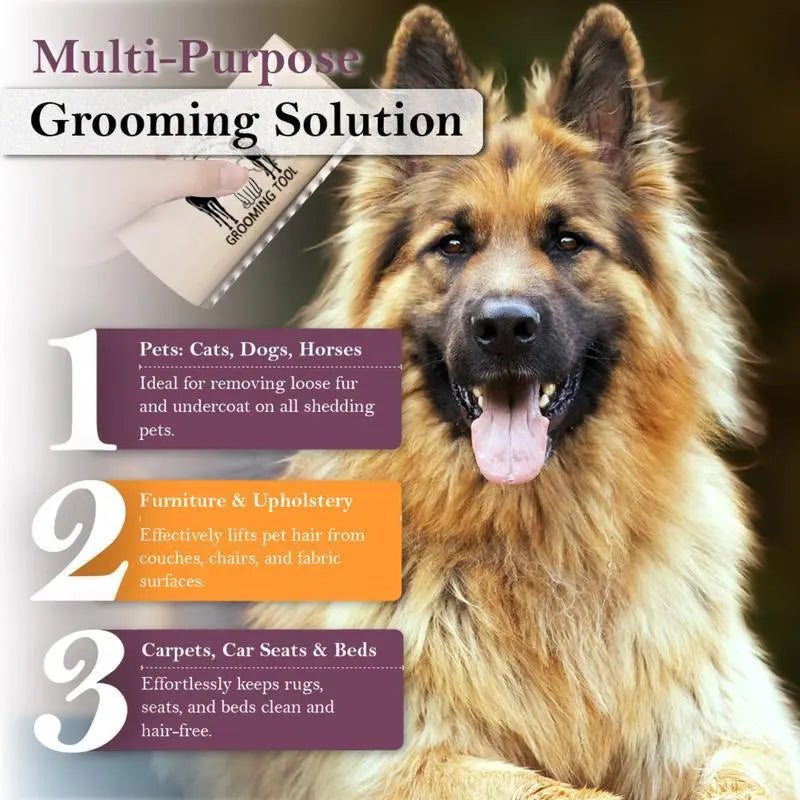 Professional Dog Shedding and Grooming Brush - 5-Inch Deshedding Tool for Short and Long Haired Dogs, Efficient Fur Removal and Grooming Solution for Pet Enthusiasts