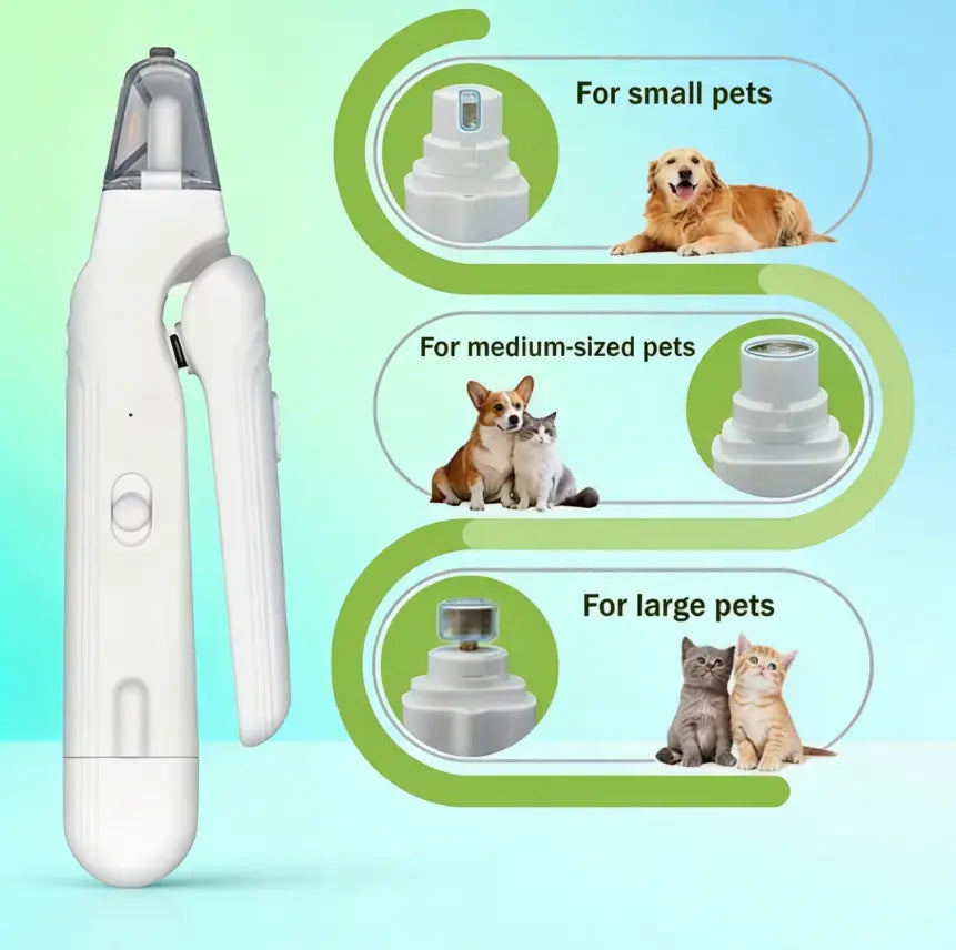 Pet Nail Grinder and Trimmer Kit for Dogs and Cats, Rechargeable and Ultra Quiet, Suitable for Small and Large Breeds, 4-Hour Battery Life