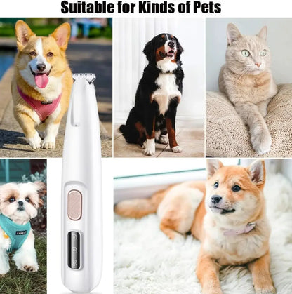 Pet Trimmer for Dogs and Cats Waterproof Shaver with LED Light 18Mm Widen Blade Multifunctional Clippers for Paws Eyes Ears Face Rump USB Rechargeable Grooming Accessories, Summervibes, Petlovers
