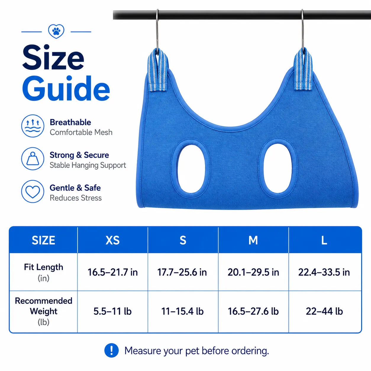 Breathable Pet Grooming Hammock Harness for Cats and Small Dogs - Ideal for Nail Trimming, Claw Care, Grooming, Ear Cleaning, and Medication Administration