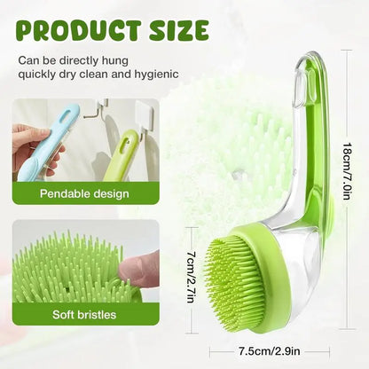 【Summervibes】2026 New 2 in 1 Pet Bath and Grooming Brush Is a Pet Toolwith Built in Shampoo Dispenser for Easy Bathing a Softmassage Tool for Long or Short Haired Dogs and Cats Idealfor Shower Grooming Supplies